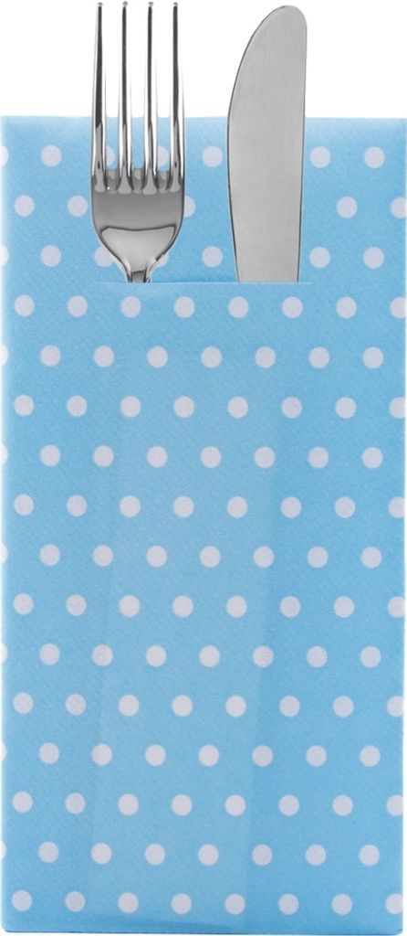 Sovie HOME Besteckserviette Iris in Aquablau aus Linclass Airlaid 40 x 40 cm, 1/8 Falz, 12 Stück - Punkte