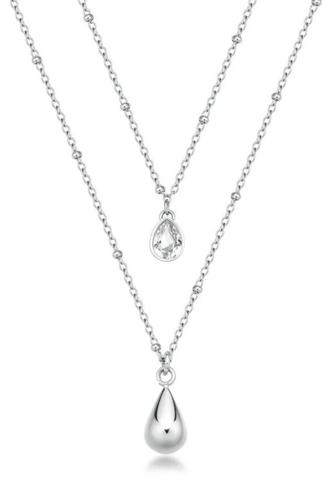 Collier Tear Drop Perfect BPC36 en Acier Robuste et Design Double