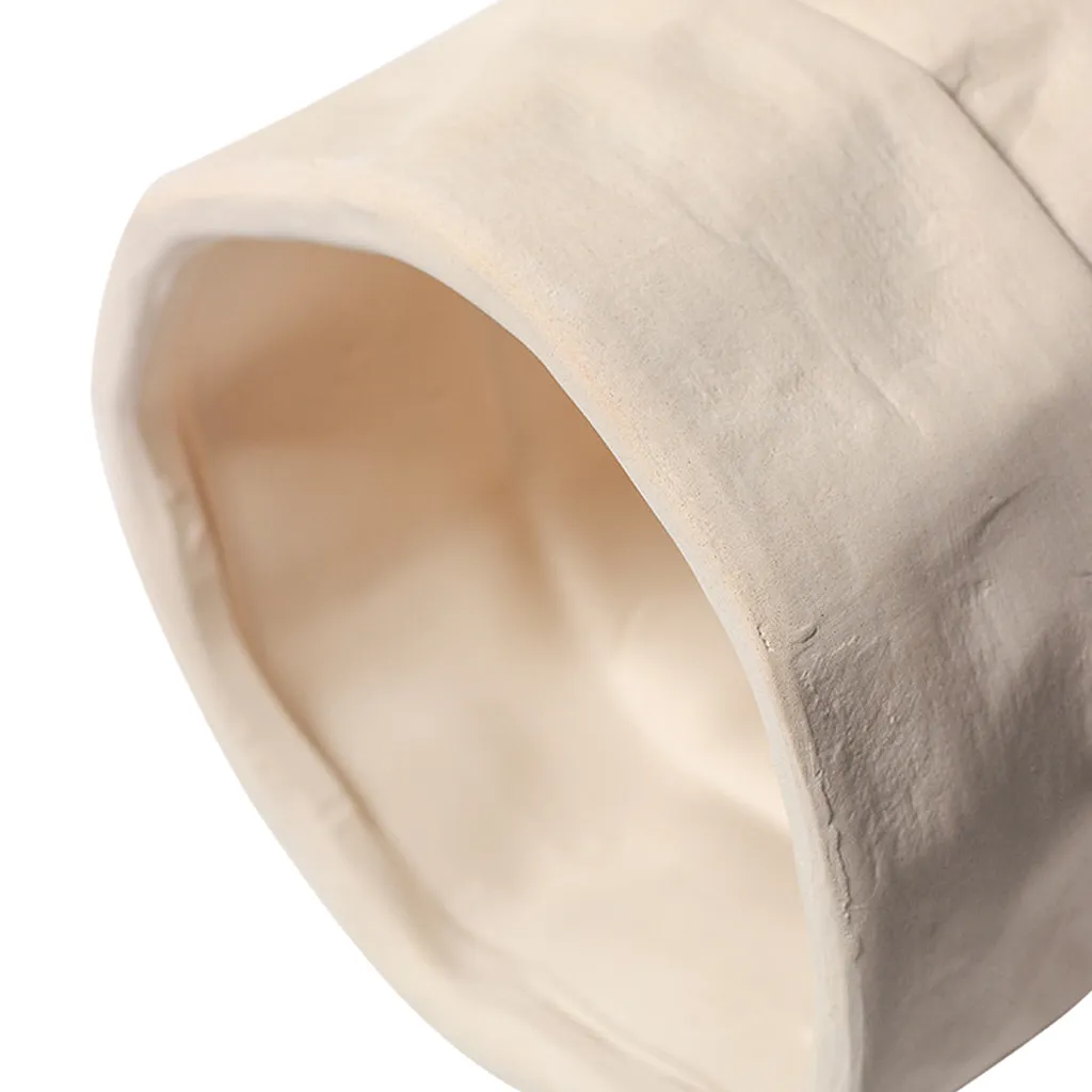 Cache-pot design en céramique blanche forme sac en papier 16 cm - 3