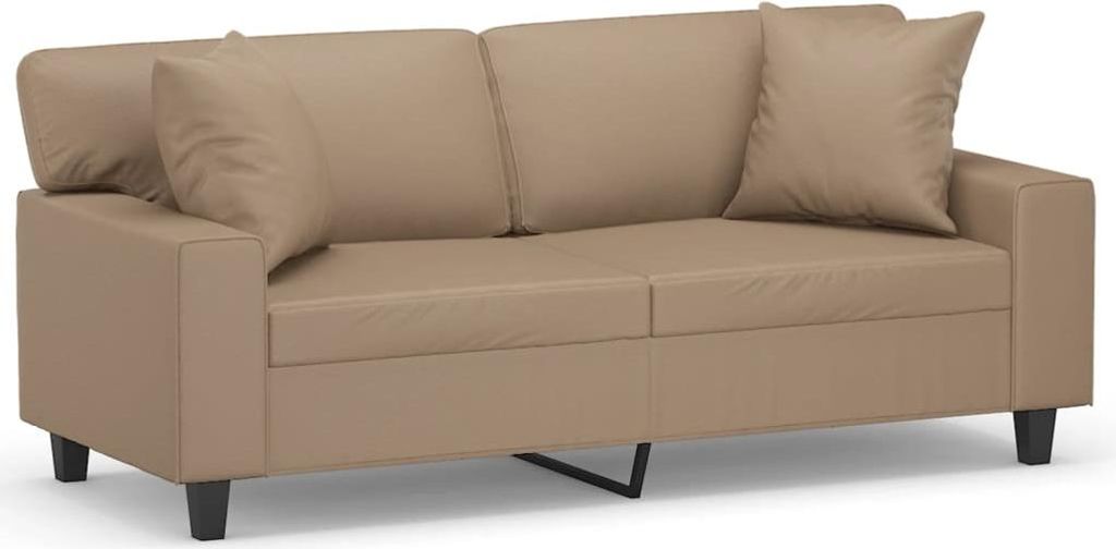 vidaXL 2-Sitzer-Sofa mit Zierkissen Cappuccino-Braun 140 cm Kunstleder