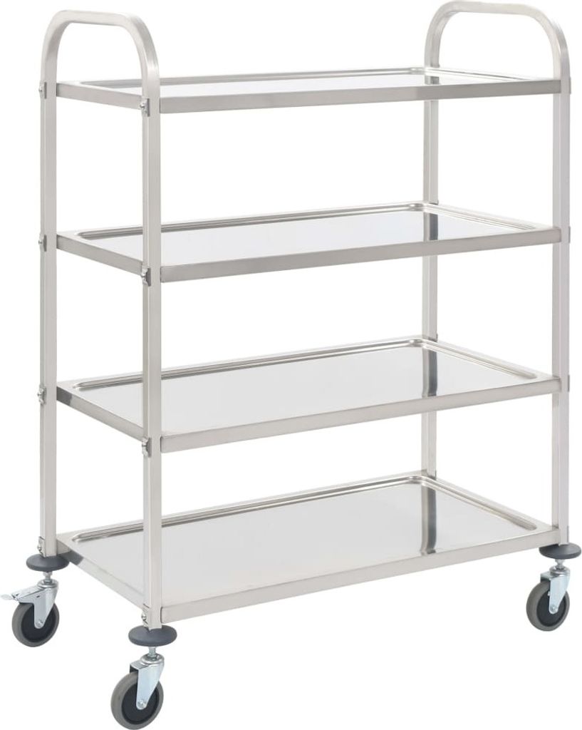 SYFAX 4-Stufiger Servierwagen 107 x 55 x 125 cm Edelstahl