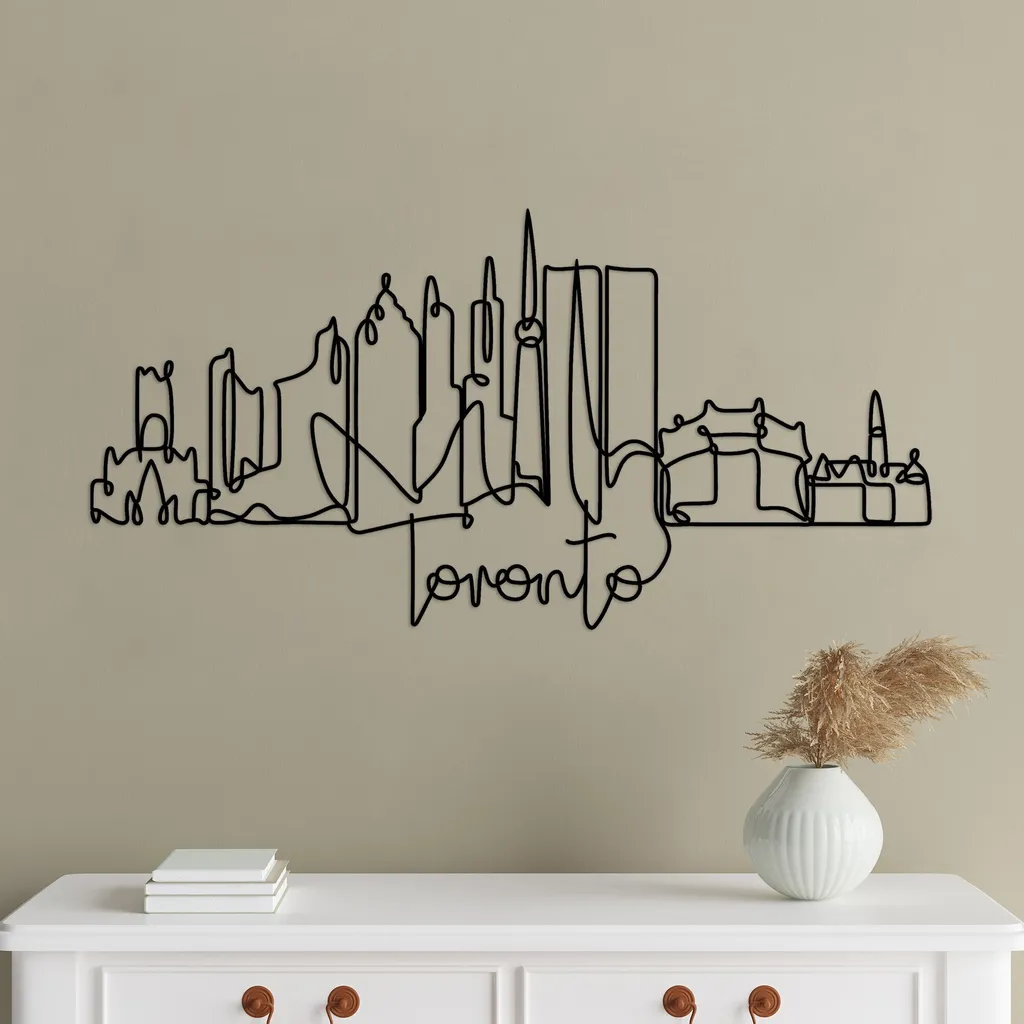 Wallity Toronto DYU1136 Décoration Murale en Métal Noir 120 x 55 cm
