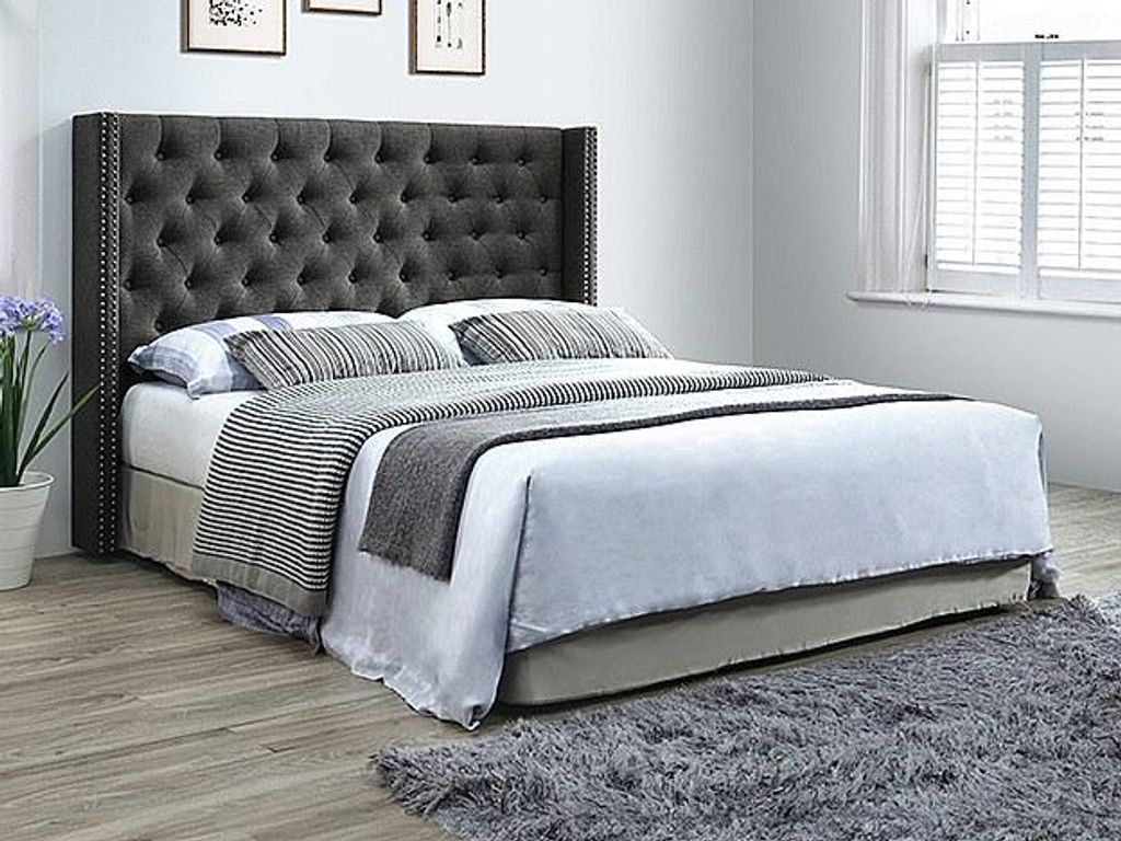 Kopfstütze gepolstert - 190 cm - Stoff - Grau - MASSIMO