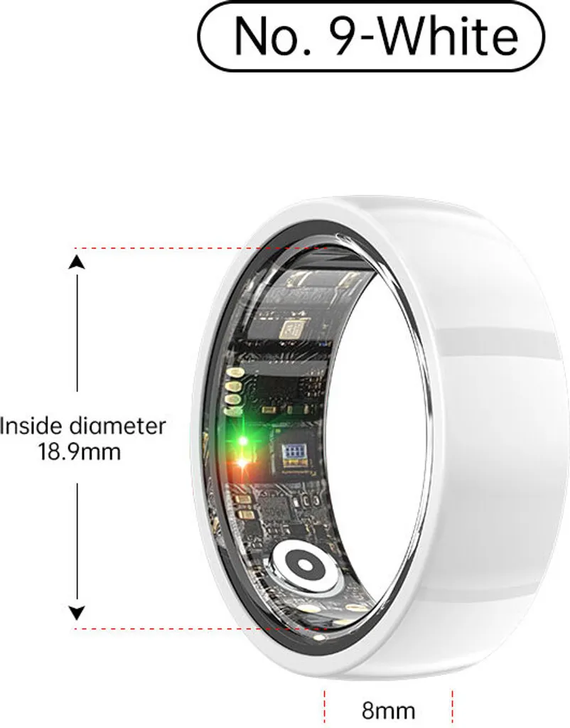 INF Smart Ring R1000: Monitoraggio Salute H24 Bianco 9