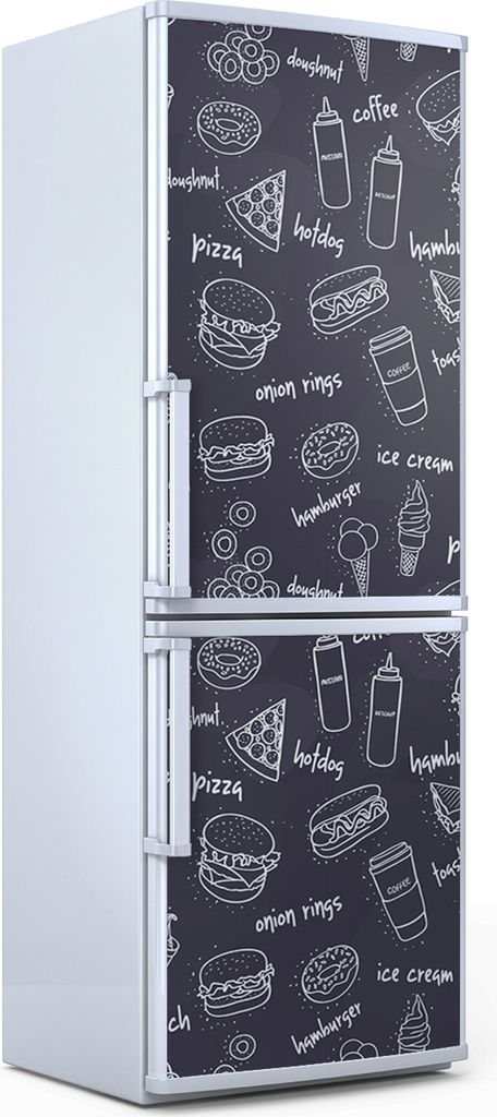 Magnete Dekorative - 70 cm x 190 cm - Küche - Magnetmatte Kühlschrankmagnete - Fast Food Muster