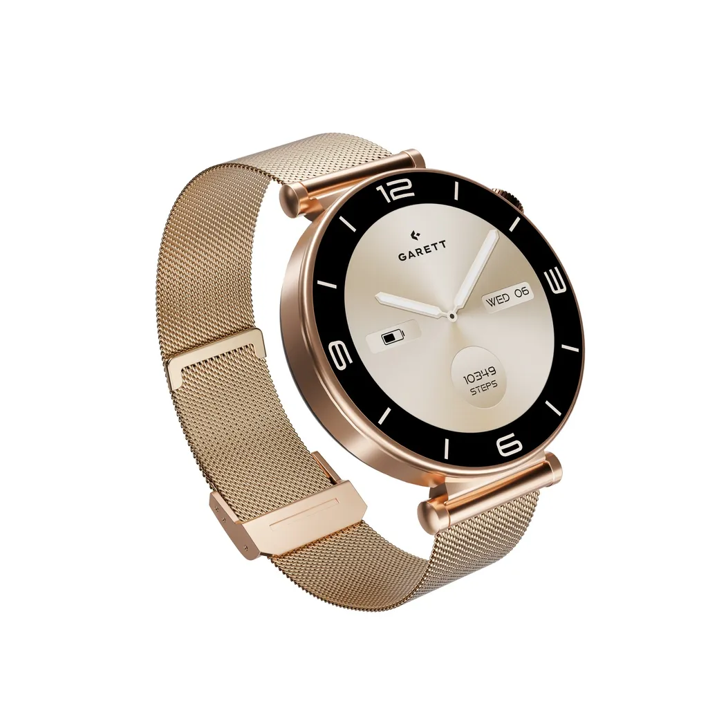 Montre connectée pour femme Garett Rose coloris rose doré et maille