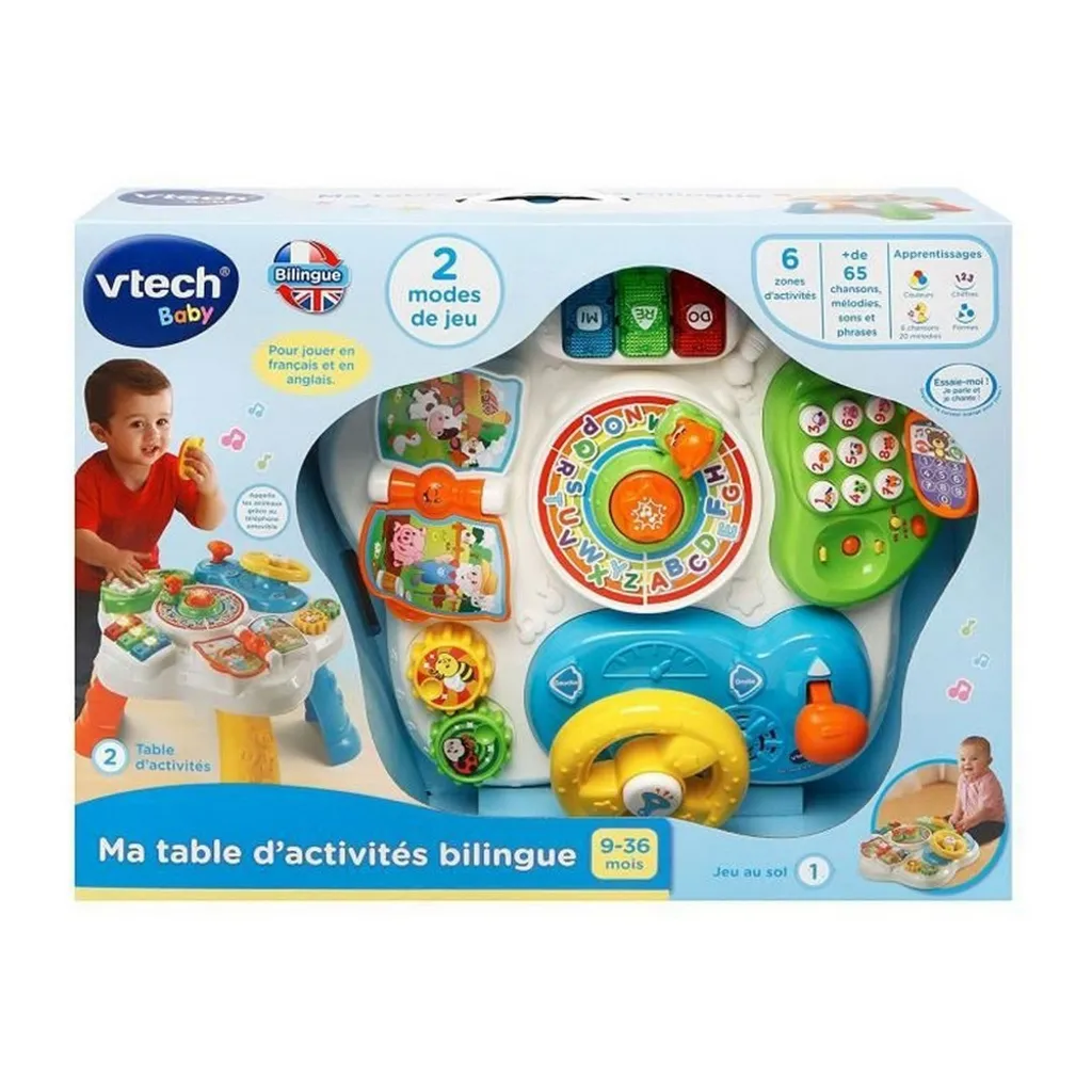 Table d'Activités Bilingue VTech - Jouet Éducatif Interactif 2 en 1 Bébé - 4