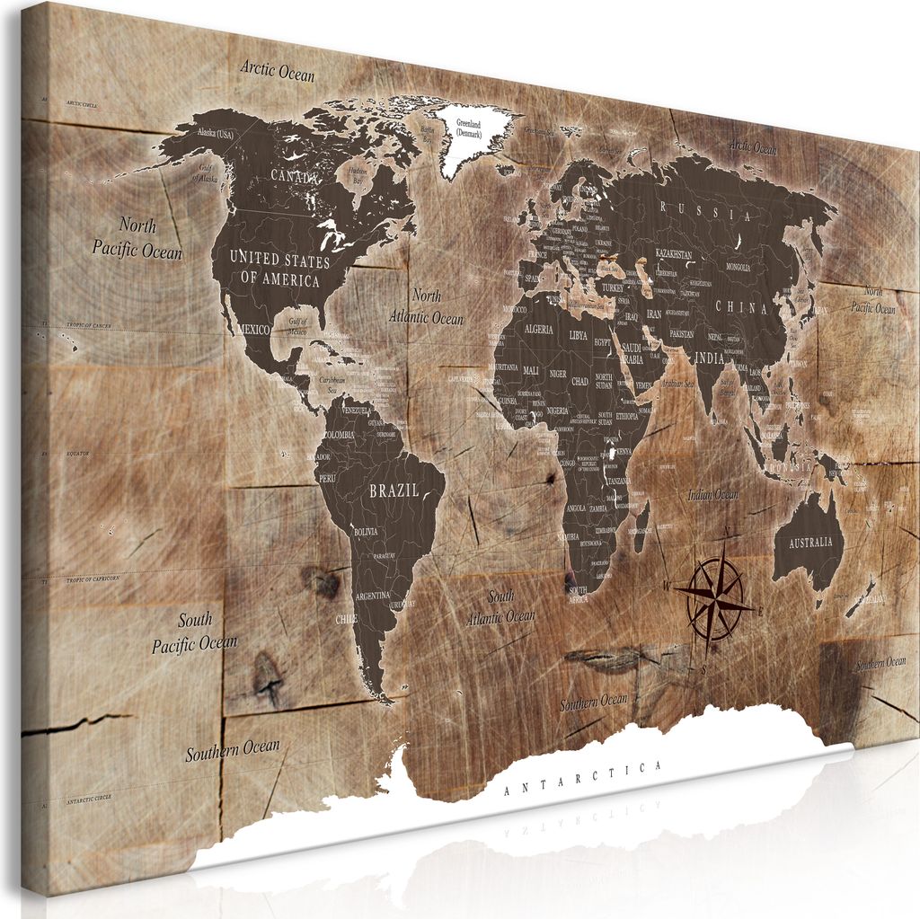 Wandbild Mega XXXL Weltkarte 250x125 cm Einteiliger Produktbild 