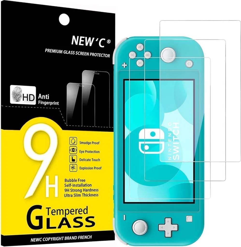 Protezione dello schermo Nintendo Switch Lite in vetro blindato 3 pezzi 9H HD