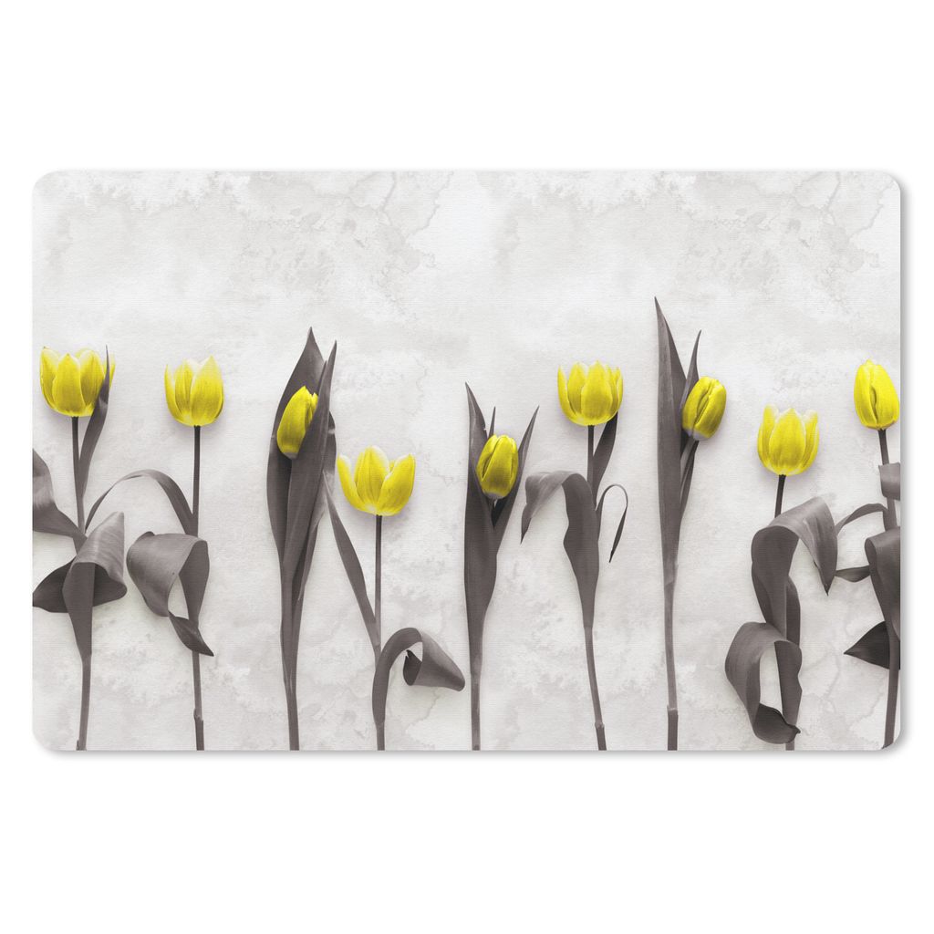 MuchoWow Schreibtischunterlage Blumen - Tulpen - Marmor 60x40 cm - XXL Mauspad - Großes Mauspad