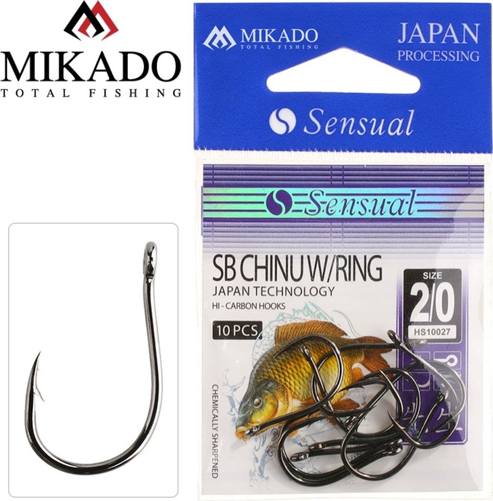 MIKADO CHINU 10 starke geschmiedete Öhr- Angelhaken Karpfenhaken #2