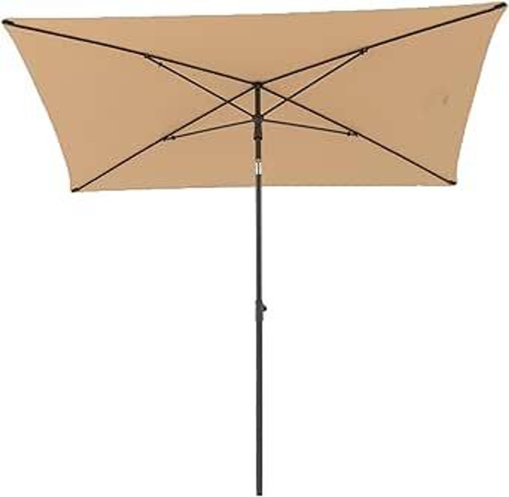 A rectangular patio umbrella is shown against a white background.