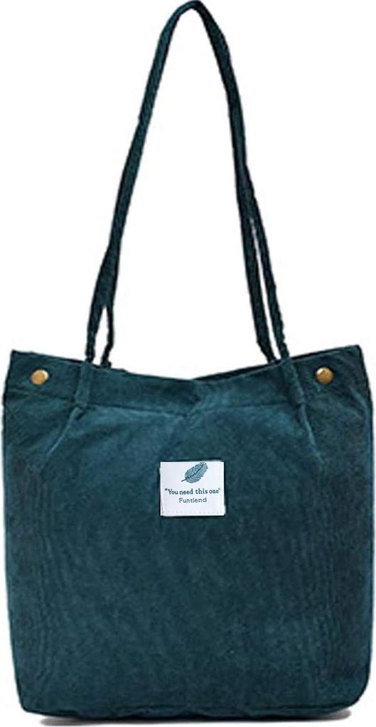 STILVORA Schultertasche Cord, Damen Schlicht–Weiche Cordtasche mit festem Gurt, Schultertasche groß leicht aus Cordstoff für Alltag & Büro,Dun...