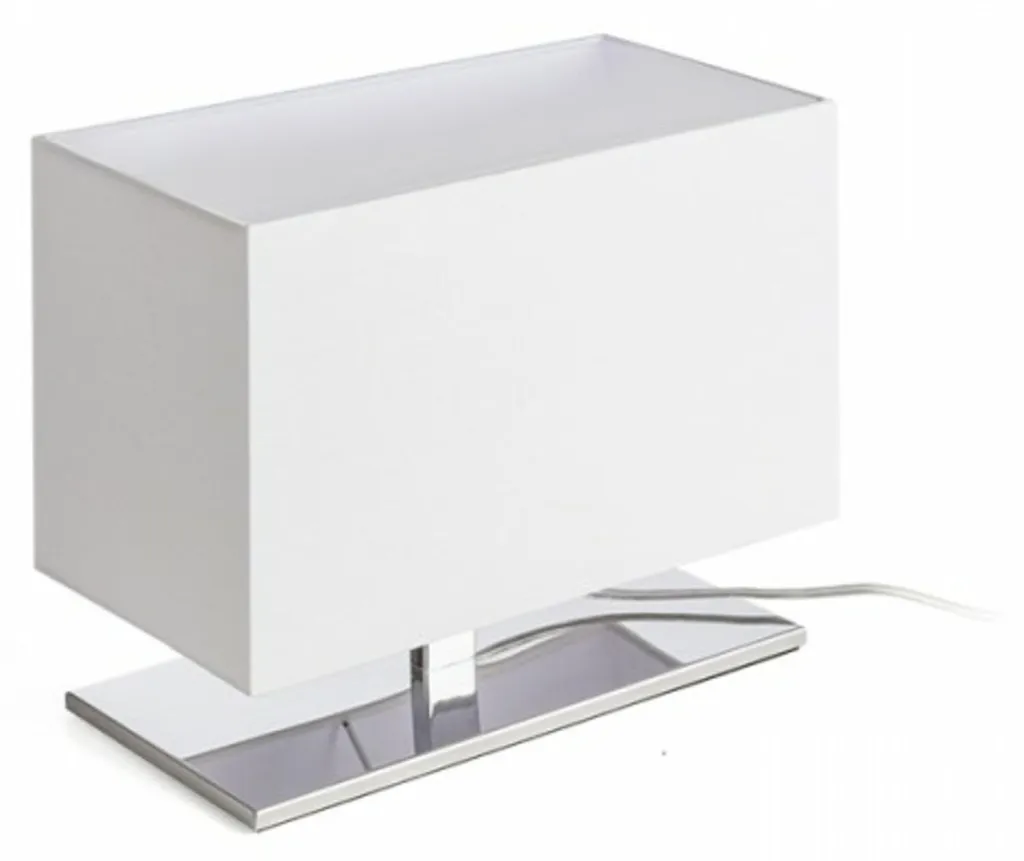 Lampe de table PLAZA S blanc chrome 230V LED E27 15W design moderne