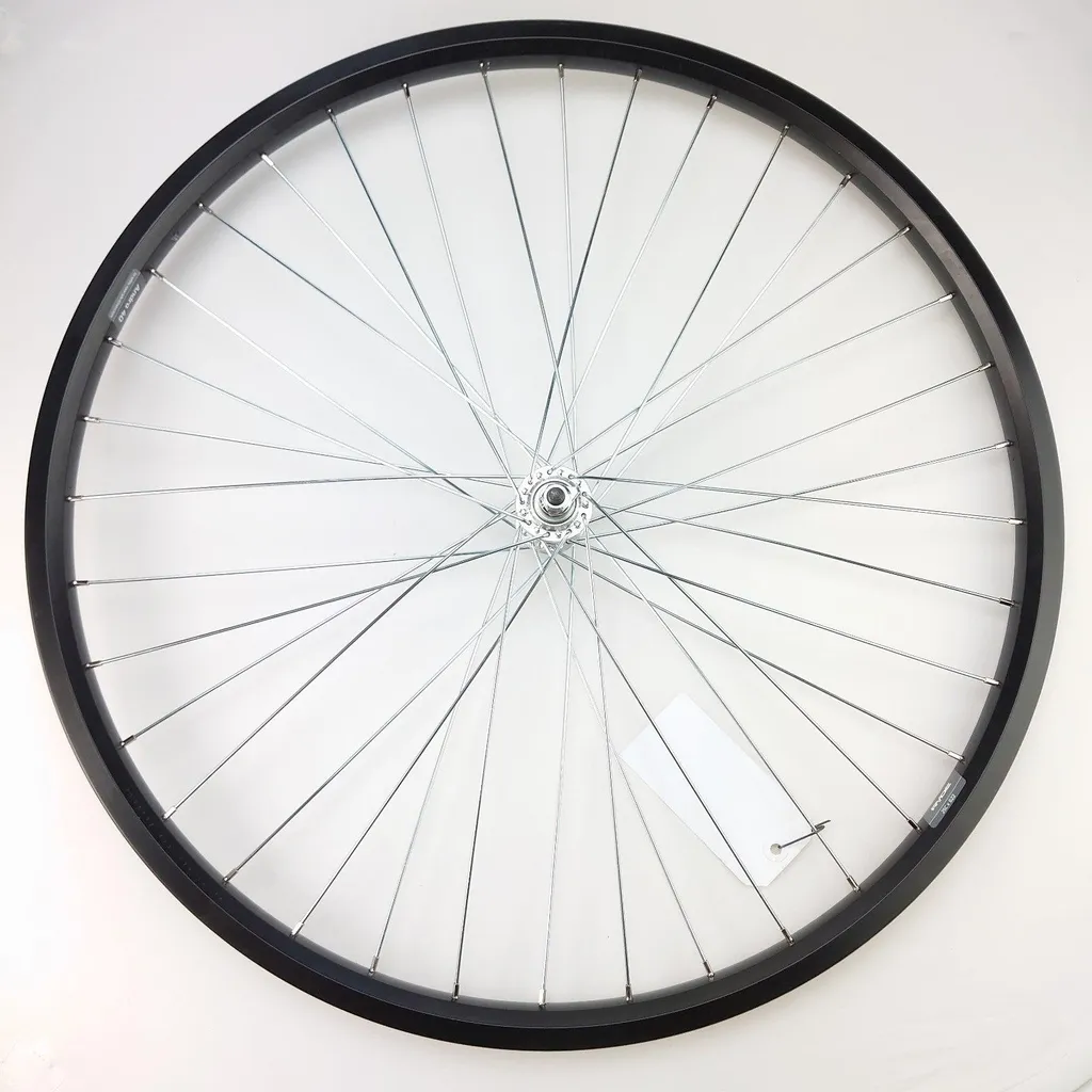 Roue avant 28 pouces pour vélo de voyage et vélotaf en alu noir