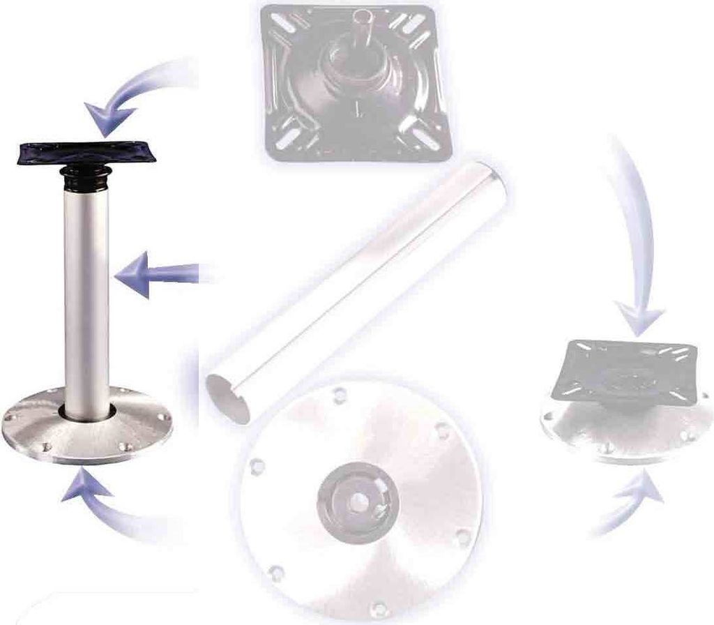Allpa Aluminium High-Low Stuhlbeinsatz Mit Plug-In Fußplatte