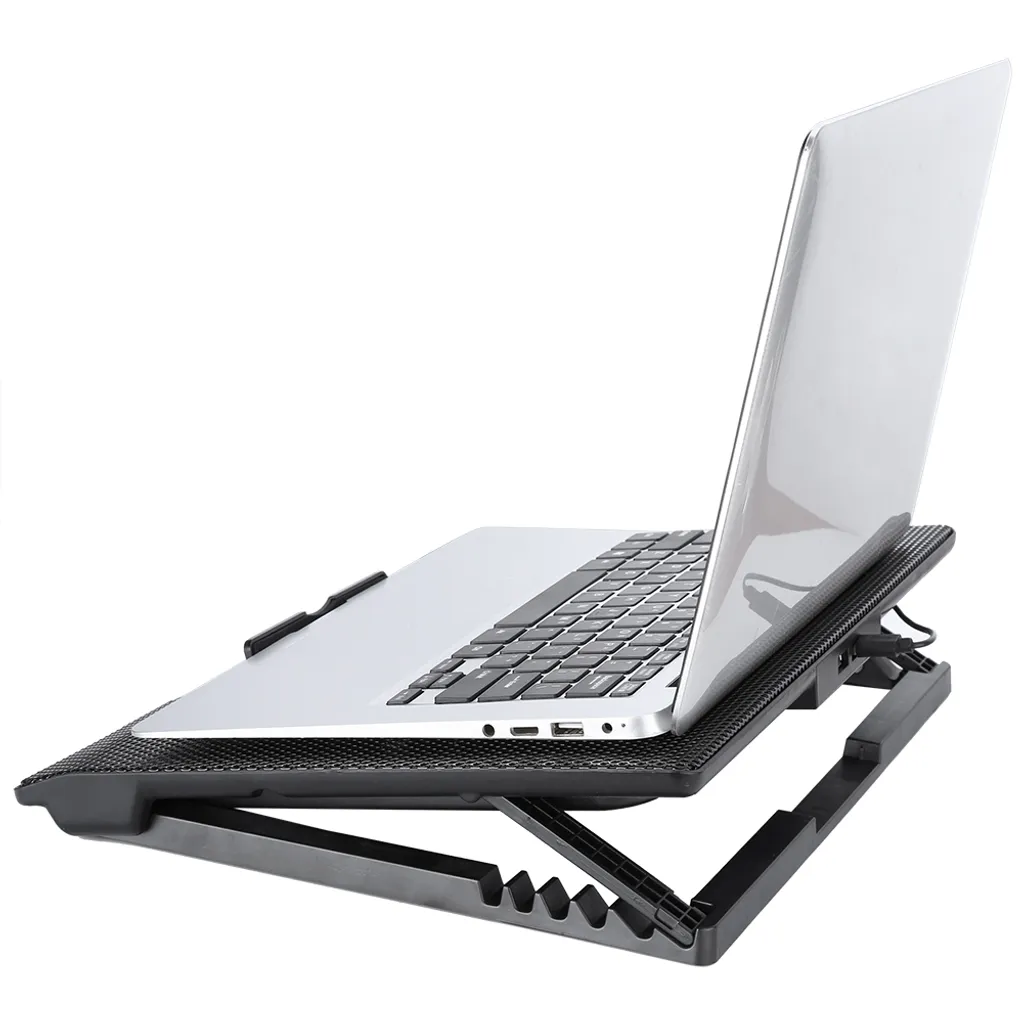 Stop Surchauffe PC Portable - Refroidisseur Ventilé et Socle Ajustable Noir