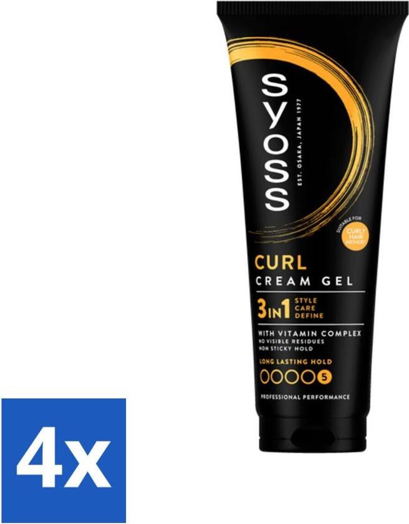 Syoss Curl Control Gel für definierte Locken 250 ml - Vorteilspack - 4 Stücke