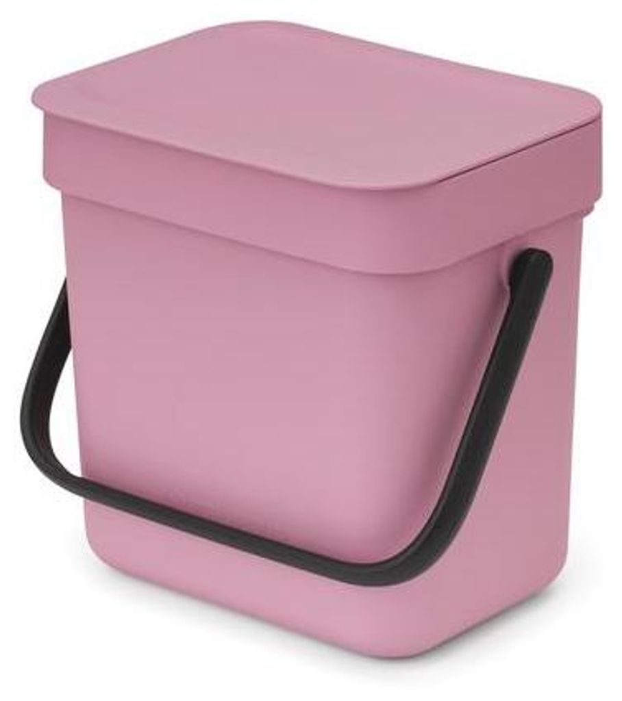 Brabantia Sort & Go, 3 l, Rechteckig, Recycelbarer Kunststoff, Pink, Lilac Pink, Manuell