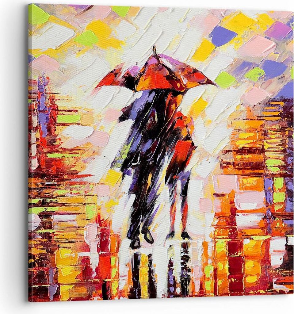 Bild auf Leinwand - Leinwandbild - gehen liebhaber - 70x70cm - Wand Bild - Wanddeko - Wandbilder - Leinwanddruck - Bilder - Kunstdruck - Wanddekora...