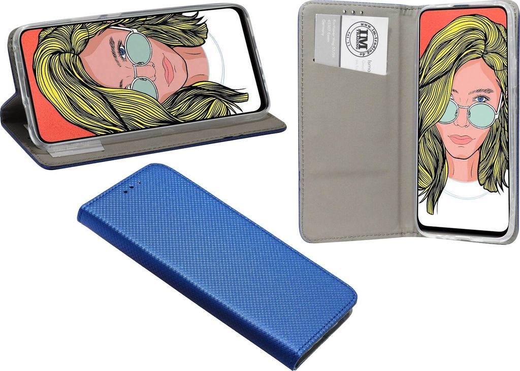 cofi1453 Buch Tasche "Smart" kompatibel mit Huawei Y9 2019 Handy Hülle Etui Brieftasche Schutzhülle mit Standfunktion, Kartenfach Blau