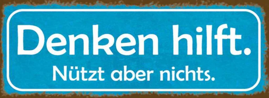 vianmo Holzschild 10x27 cm denken hilft nützt aber nichts Dekoration