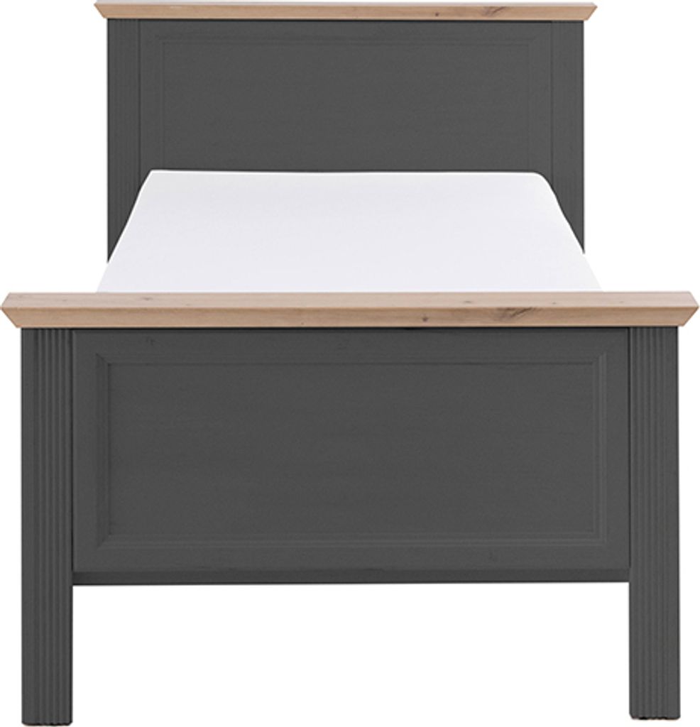 Bettgestell Liegefläche 100x200 cm Graphit mit Eiche JÜLICH-77