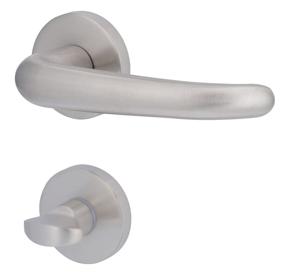 Alpertec WC-Rosettengarnitur Barcelona Edelstahl silber rund
