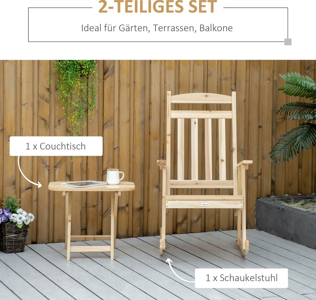 COSTWAY 2-Sitzer Gartenmöbel Set Mit Tisch & Schirmloch, Balkonmöbel Mit Atmungsaktivem Stoff