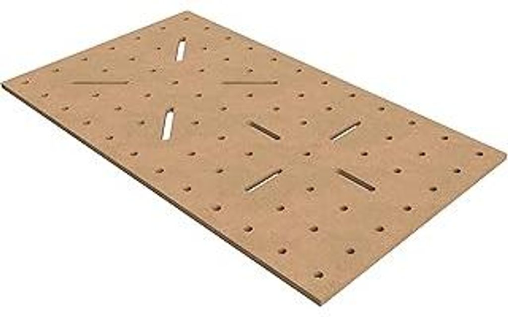 MFT Lochplatte MDF 19 mm – Werkbank Arbeitsplatte mit 100 mm Lochbild – CNC Aufspannplatte 20mm Loch für Multifunktionstisch & Werkstatt (Lang...