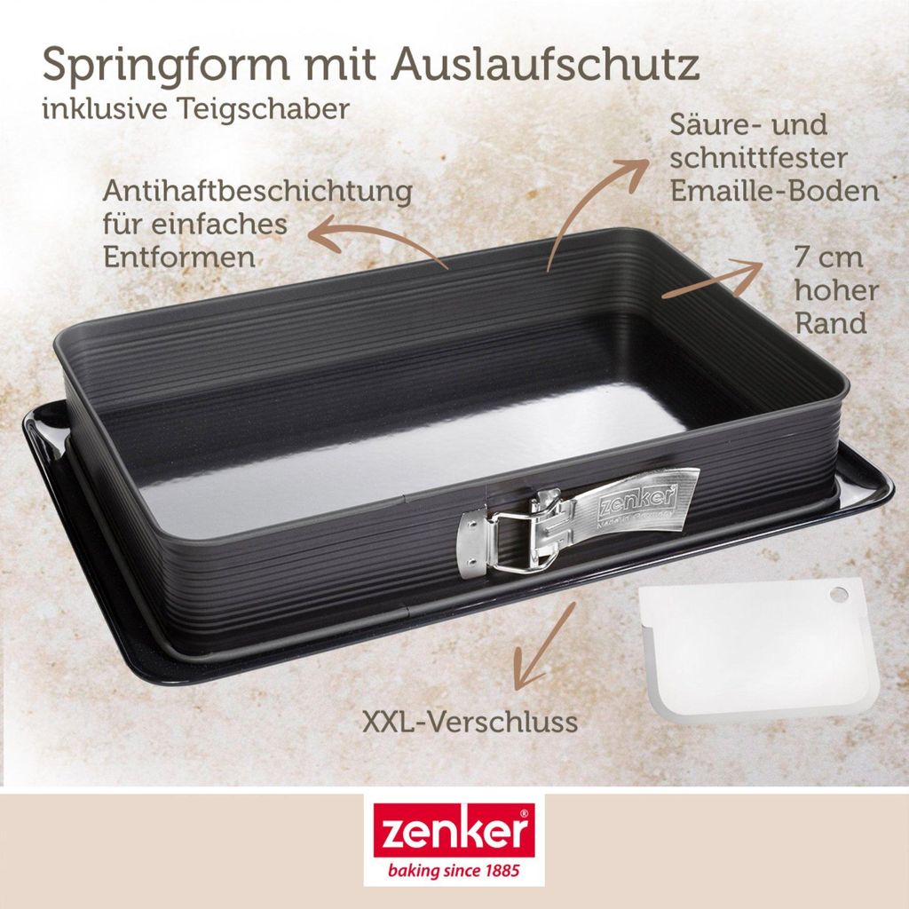Zenker Rechteck-Springform DELUXE, eckige Premium-Backform