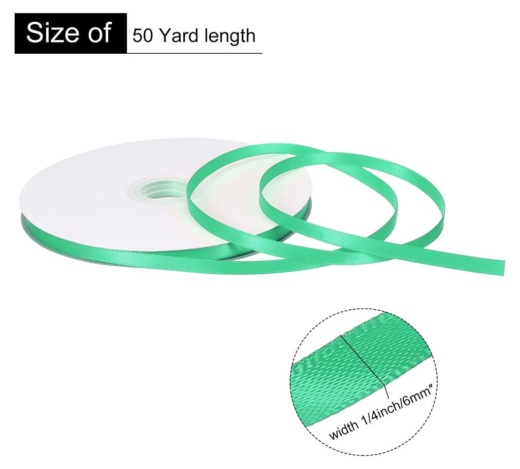 6 mm x 46 Meter Satinband, Doppelseitige Schleifenband Polyester Geschenkband fš¹r Deko Party Hochzeit Geburtstag Trauer Geschenkverpackung Band,...