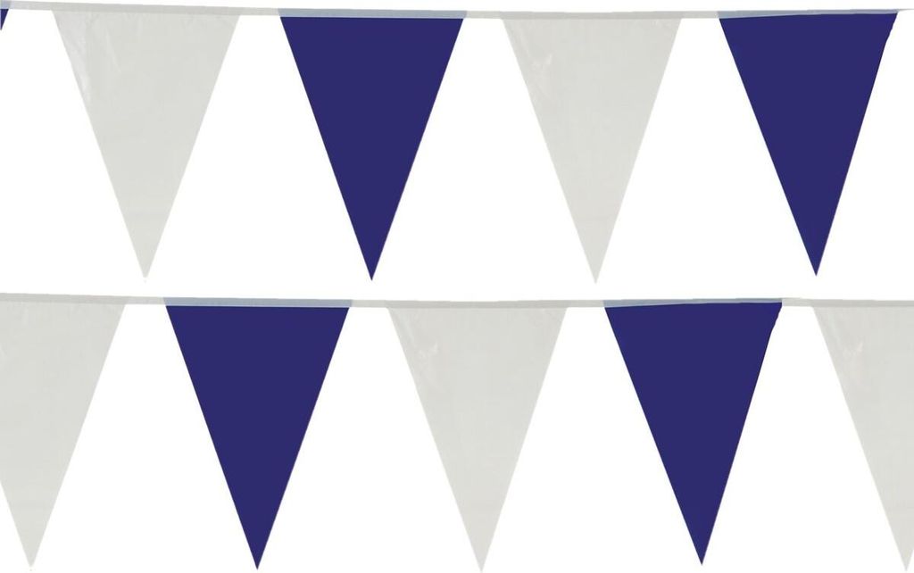 14416 Wimpelkette - blau/weiß, Kunststoff, 10 m Image du produit 