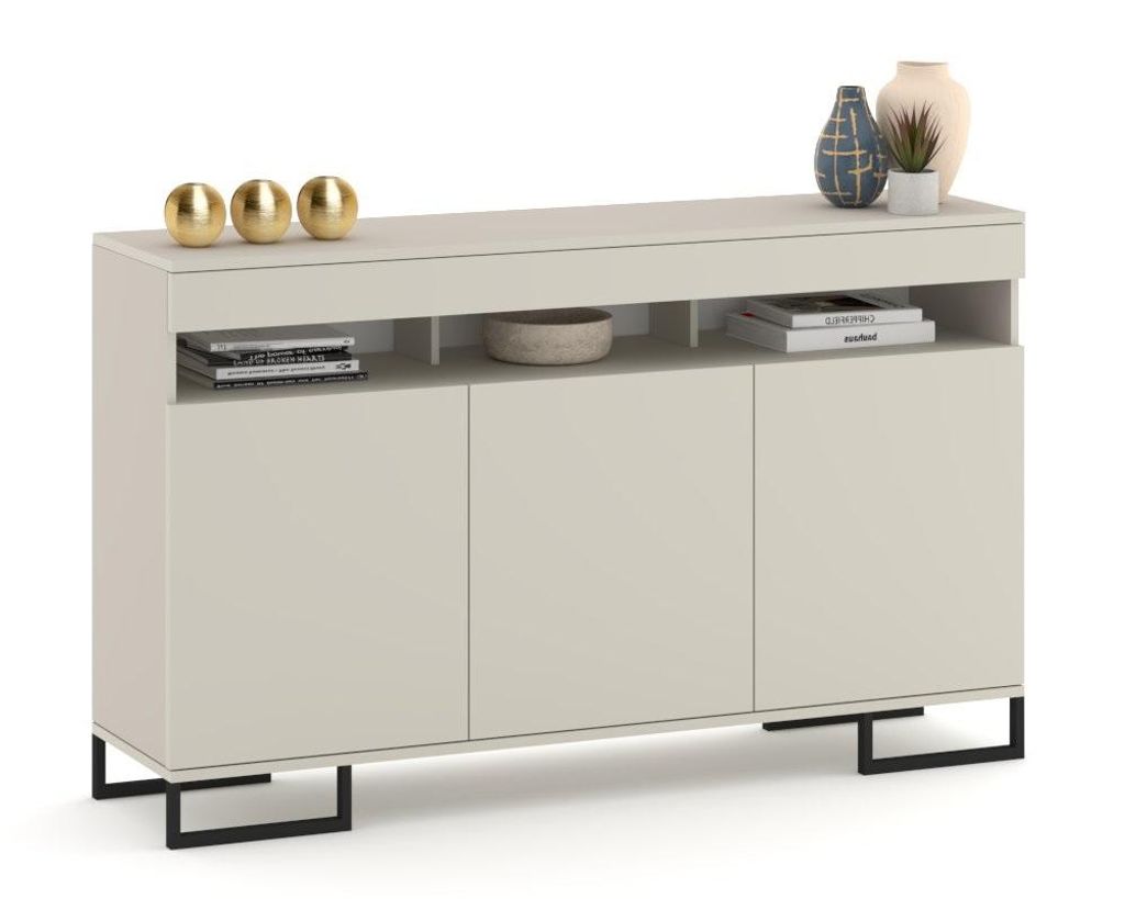 Große Kommode Fernsehschrank LUNA 3D Kaschmir/Kaschmir Produktbild 