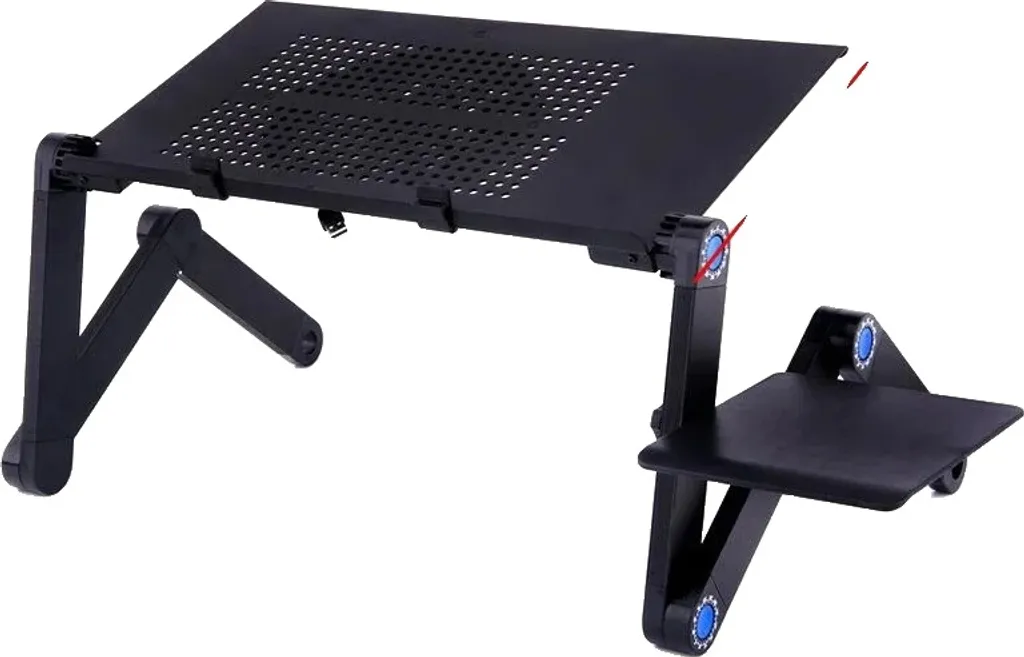 Bureau mobile pour télétravail réglable et ventilé pour PC portable