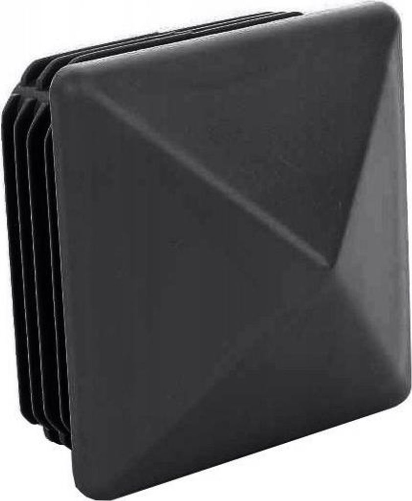 LogistSystem - Zierstopfen 80x80 mm für Vierkantrohre - Quadratstopfen - Schwarz - Endkappen aus PE Kunststoff - Zaunstopfen - Spitzstopfen - Pyra...
