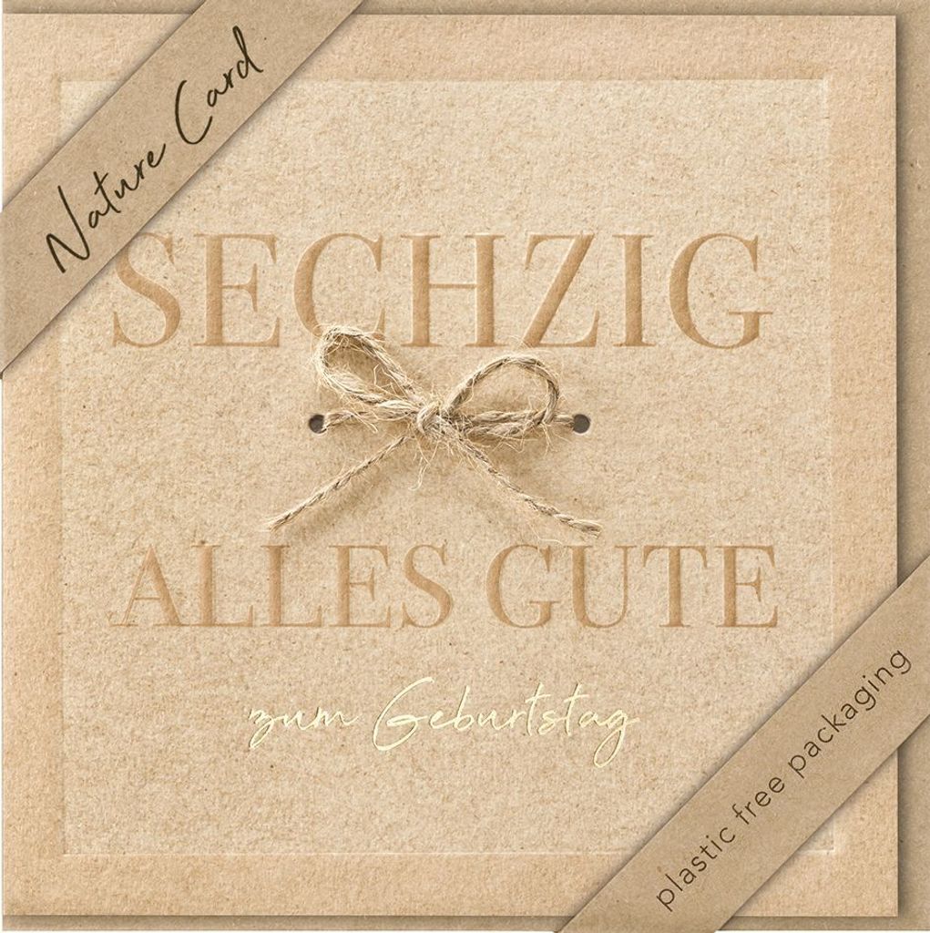 bsb 694029-2 Geburtstagskarte Zahl 60 - Natur Card, inkl. Produktbild 