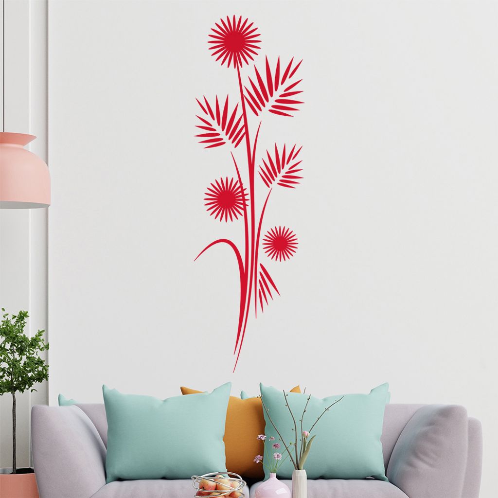 Distel - Blüten - Blätter Wandtattoo in 6 Größen - Wandaufkleber Wall Sticker - Dekoration, Küche, Wohnzimmer, Schlafzimmer, Badezimmer