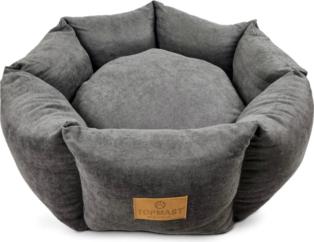 Panier Chien Comfynest Anthracite Ø 62 cm avec Rebords Hauts Apaisants