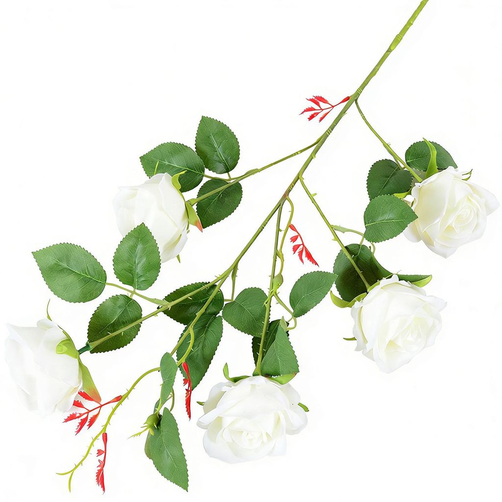 Künstliche Rosen für Blumenarrangements, künstlicher Seidenrosenstrauß mit 5 Blütenköpfen für Partys, Hochzeiten, Tischdekorationen für Zuh...