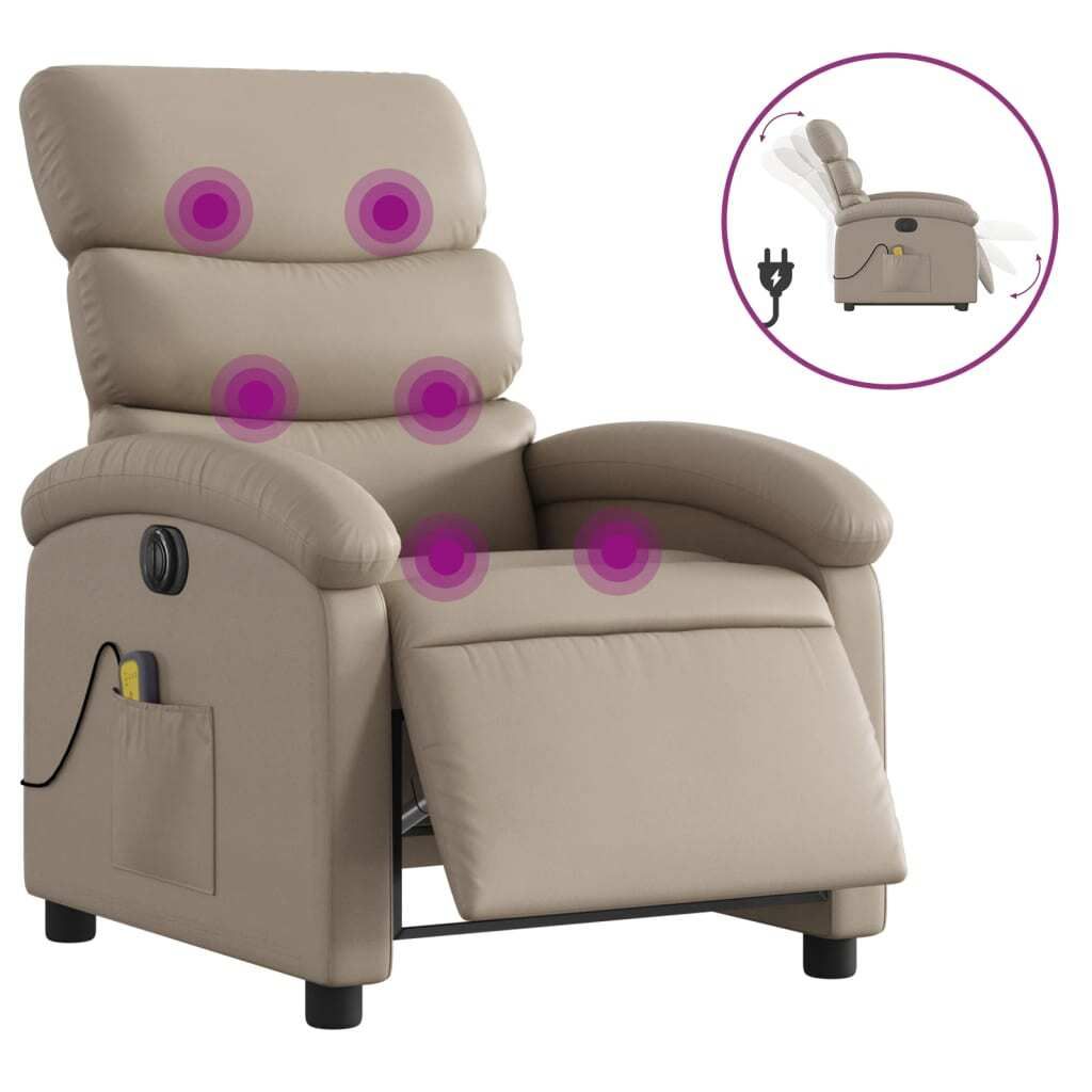 vidaXL Massagesessel Elektrisch Cappuccino-Braun Kunstleder Produktbild 
