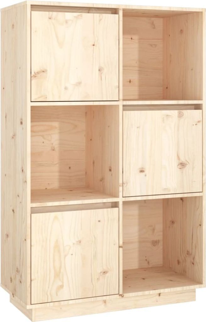 Highboard 74x35x117 cm Massivholz Kiefer Produktbild 