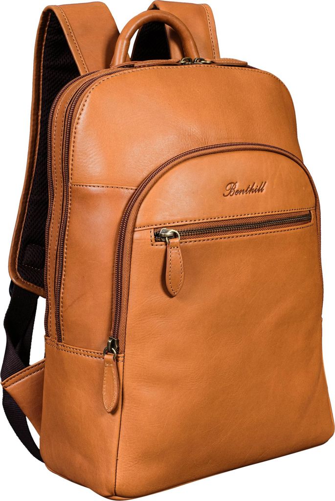 Benthill Rucksack Echt Leder | Wanderrucksack aus hochwertigem Rindsleder | Damen Herren Lederrucksack