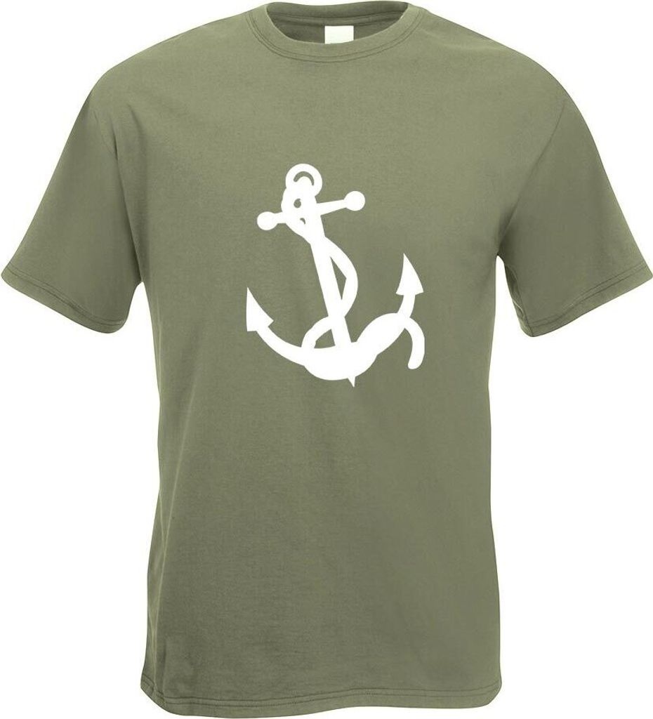 Kiwistar - T-Shirt - Olive - Anker Motiv3 Motiv Bedruckt Funshirt Design Print - mit Motiv Bedruckt - Funshirt Design - Sport - Freizeit - Herren -...