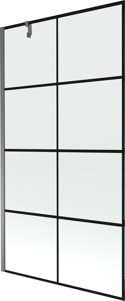 Mexen Next Duschwand 1-flügelig 100 x 150 cm, schwarzes Muster, Gun Metal - 895-100-000-00-77-95
