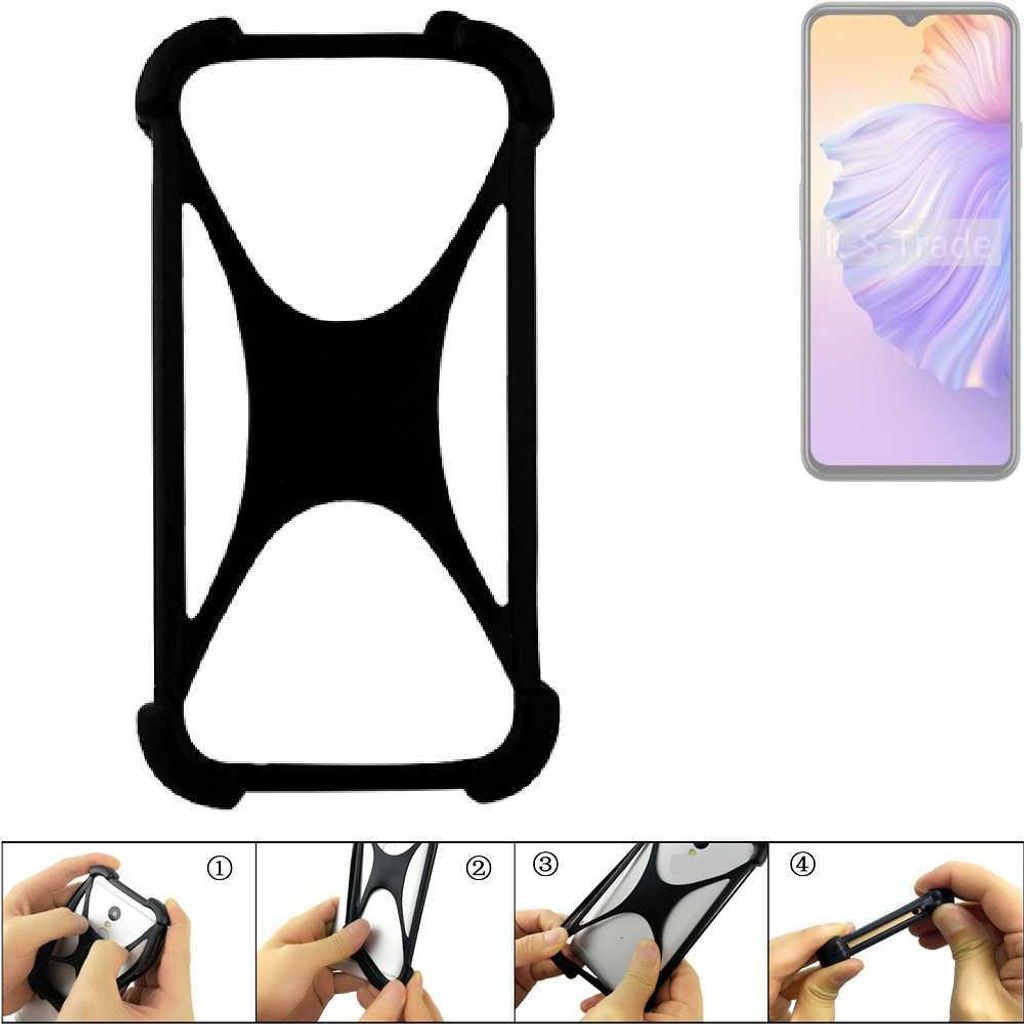 K-S-Trade Handy-Hülle Schutz-Hülle kompatibel mit Wiko T60 Silikon Bumper TPU Softcase Smartphone Stoßschutz, schwarz
