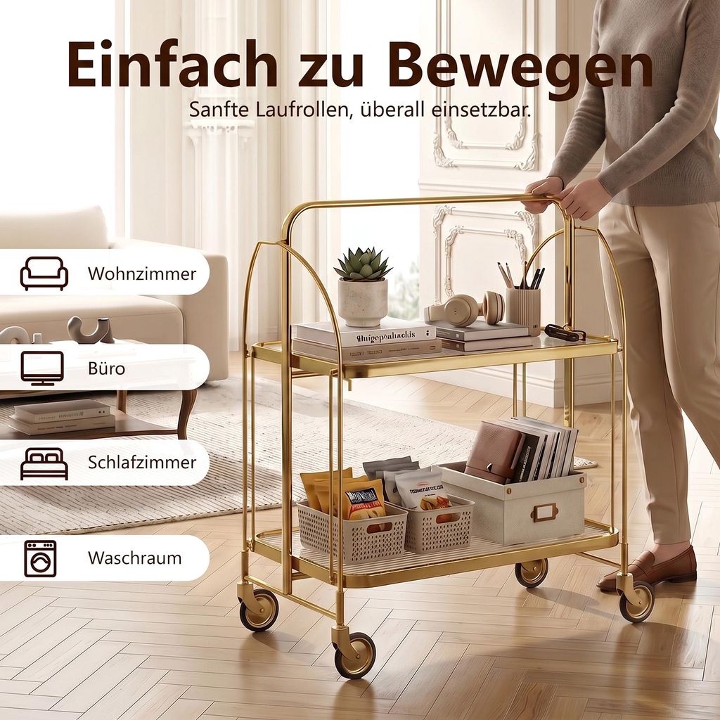 Servierwagen klappbar mit rollen küchenwagen bar cart 2