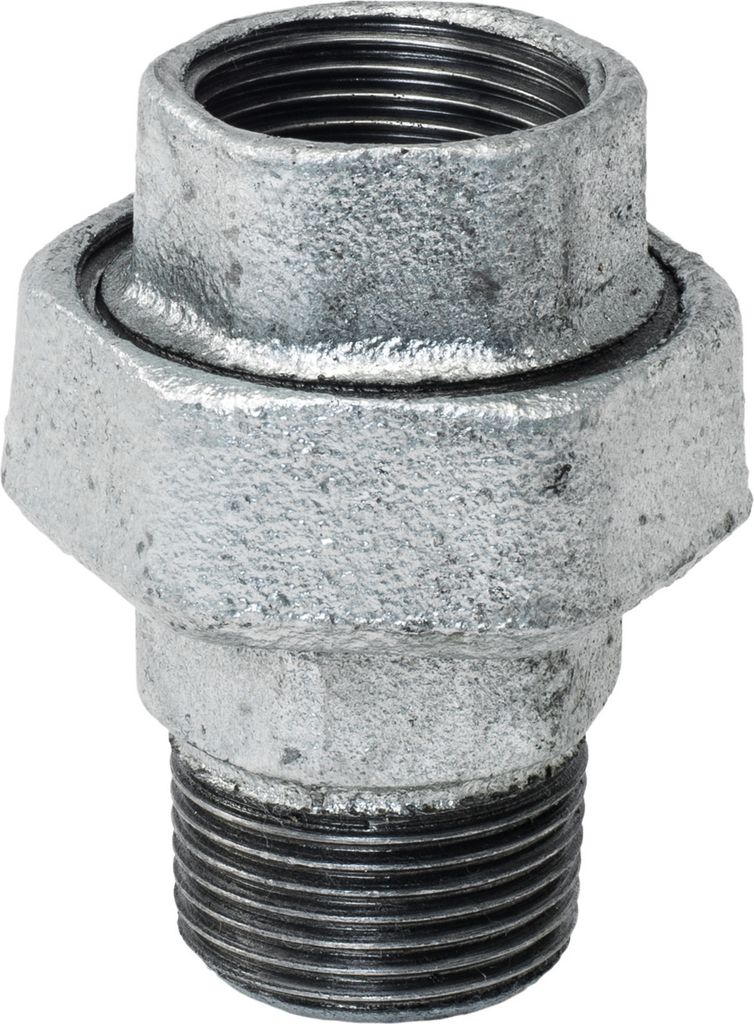Verschraubung 3/4 Zoll IG/AG flach dichtend verzinkt : 3/4 Zoll Größe: 3/4 Zoll