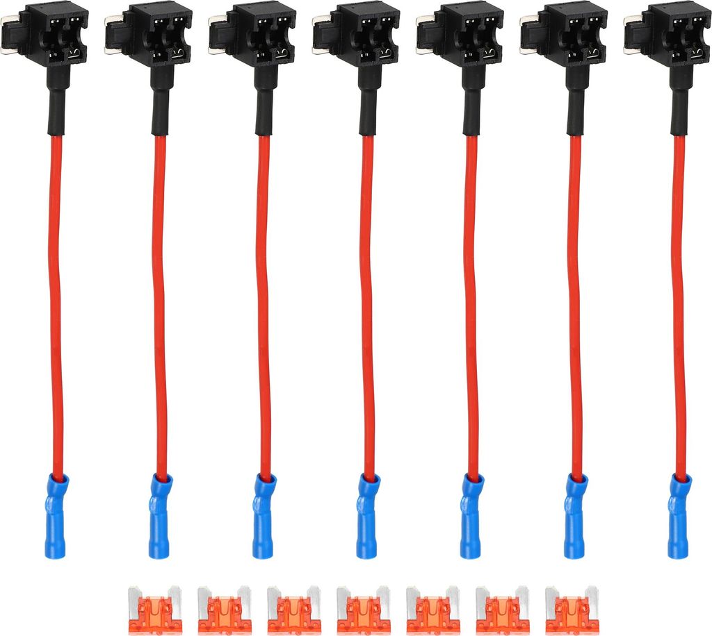 7 Stück Auto Sicherung Hahn Kit 12V mit 7 Stk. 10A Niedrigem Profil Sicherung