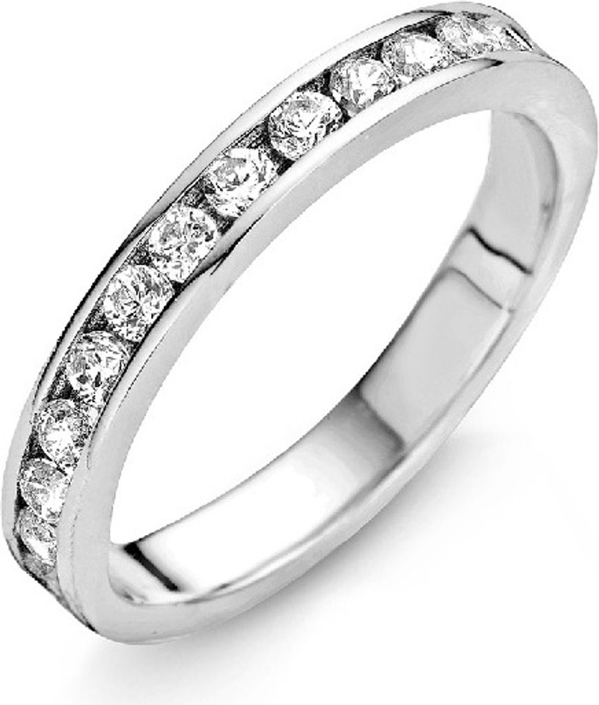 New Bling 9NB-0122-56 - Zilveren ring - zirkonia rond 2 mm - maat 56 - zilverkleurig